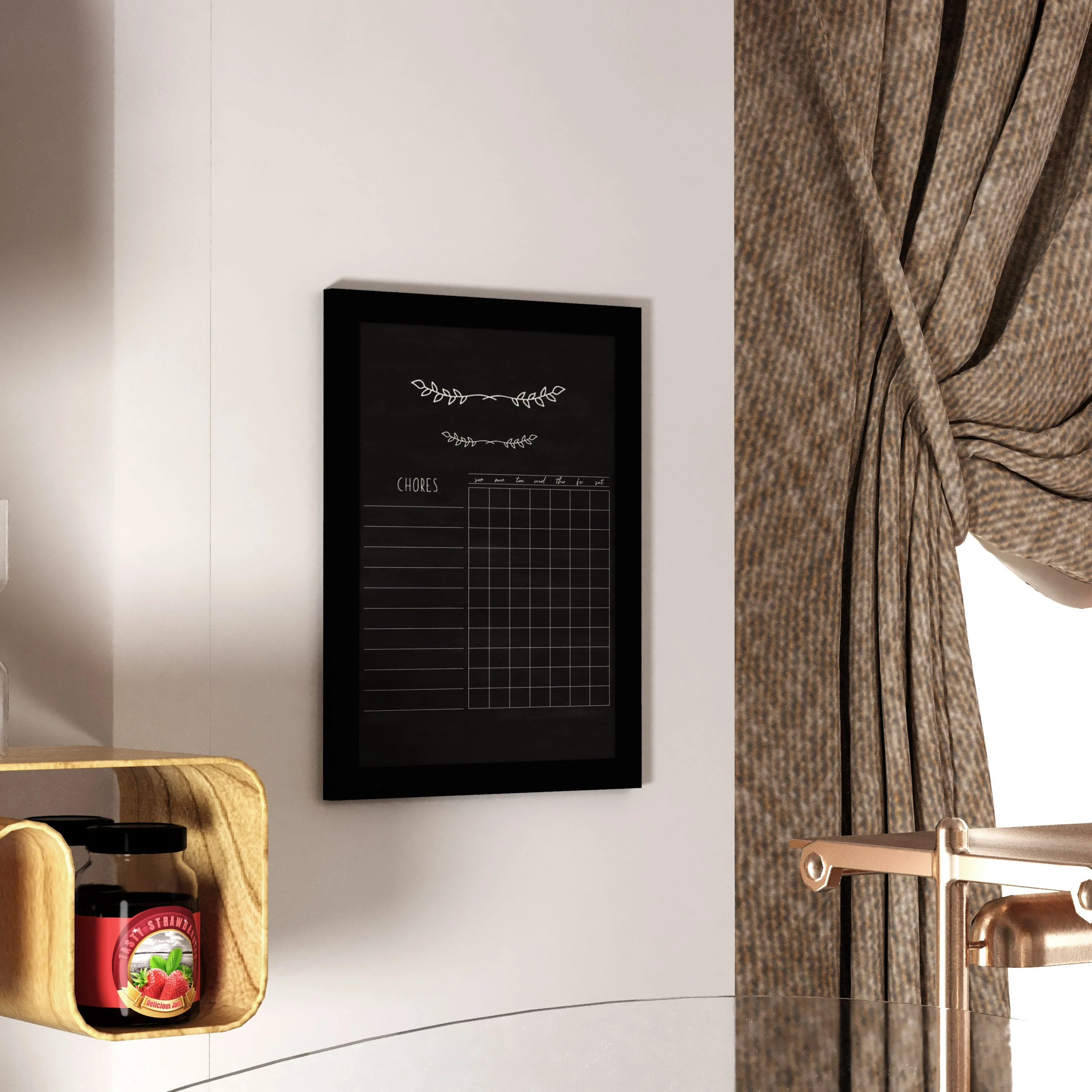 Canterbury Wall Mount Magnetic Chalkboard Sign with Eraser, Hanging Wall Chalkboard Memo Board for Home, School, or Business - Image 150