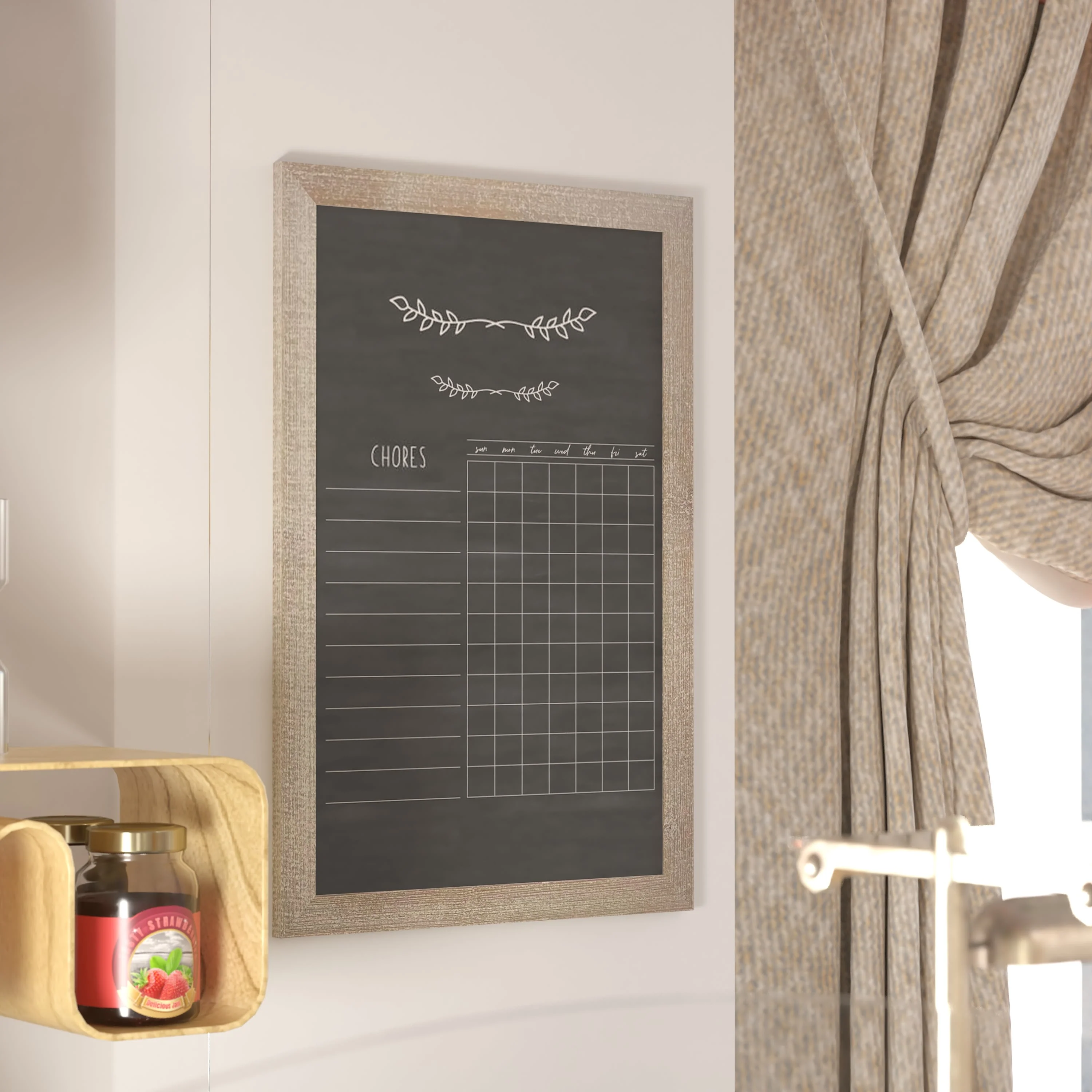 Canterbury Wall Mount Magnetic Chalkboard Sign with Eraser, Hanging Wall Chalkboard Memo Board for Home, School, or Business - Image 160