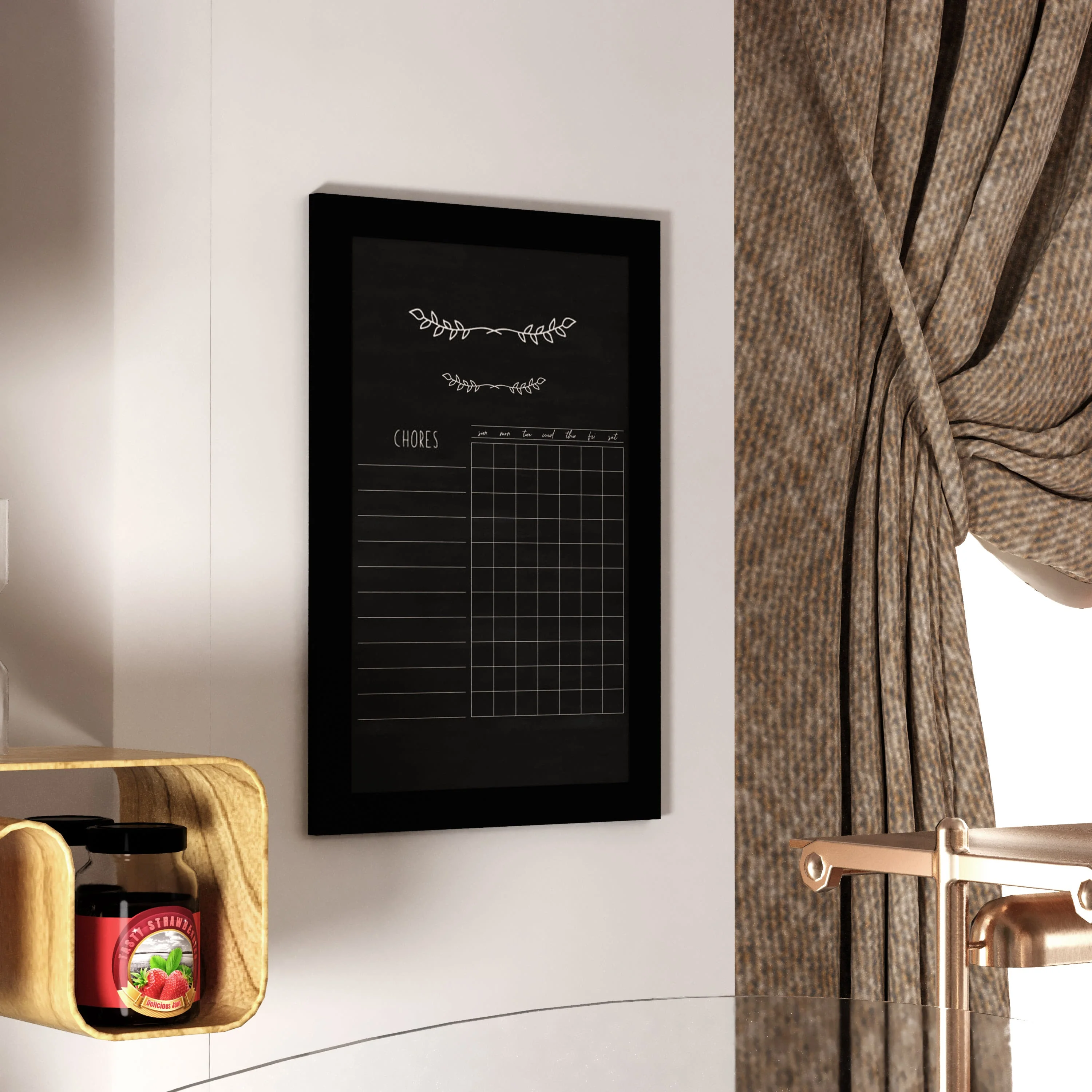 Canterbury Wall Mount Magnetic Chalkboard Sign with Eraser, Hanging Wall Chalkboard Memo Board for Home, School, or Business - Image 168