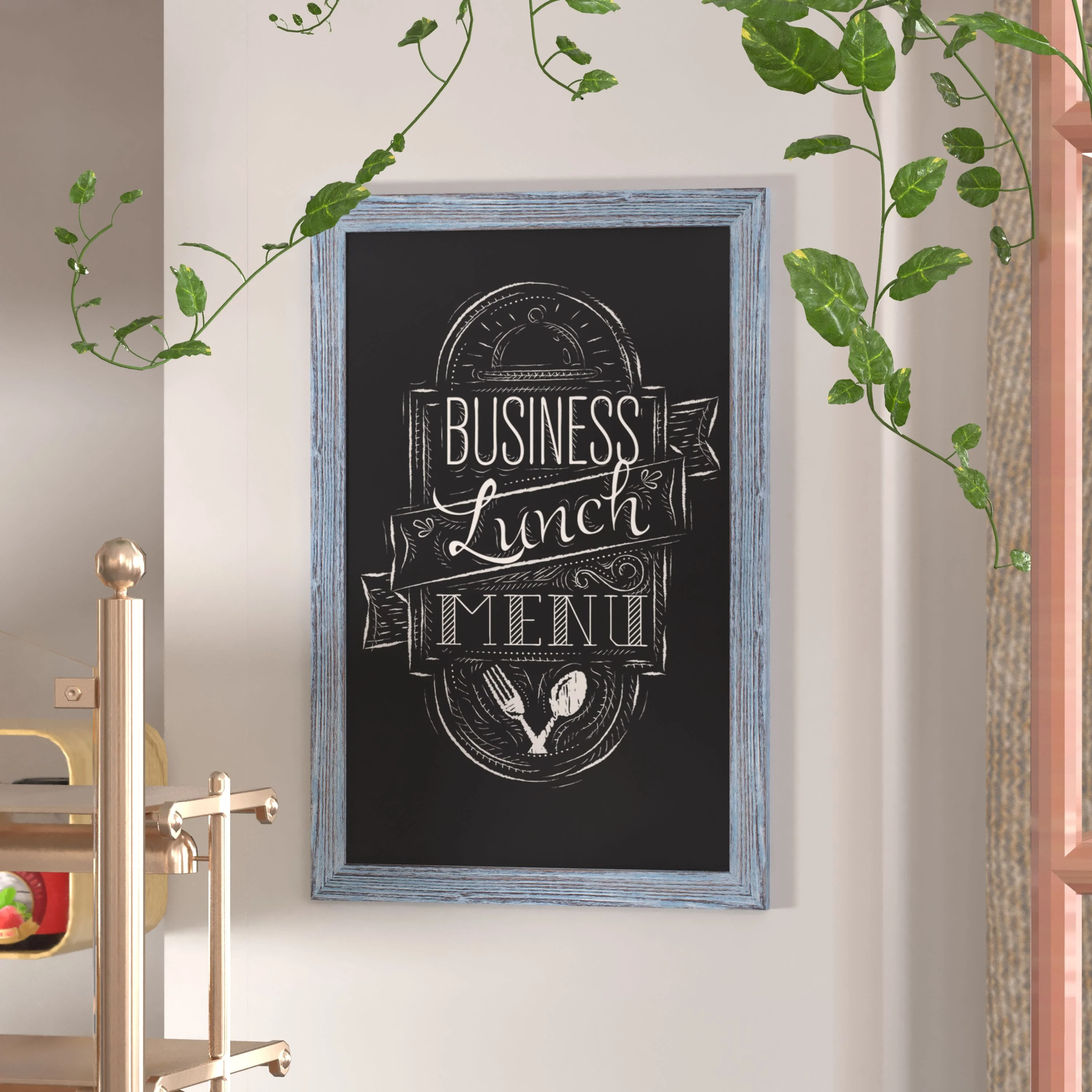 Canterbury Wall Mount Magnetic Chalkboard Sign with Eraser, Hanging Wall Chalkboard Memo Board for Home, School, or Business - Image 209