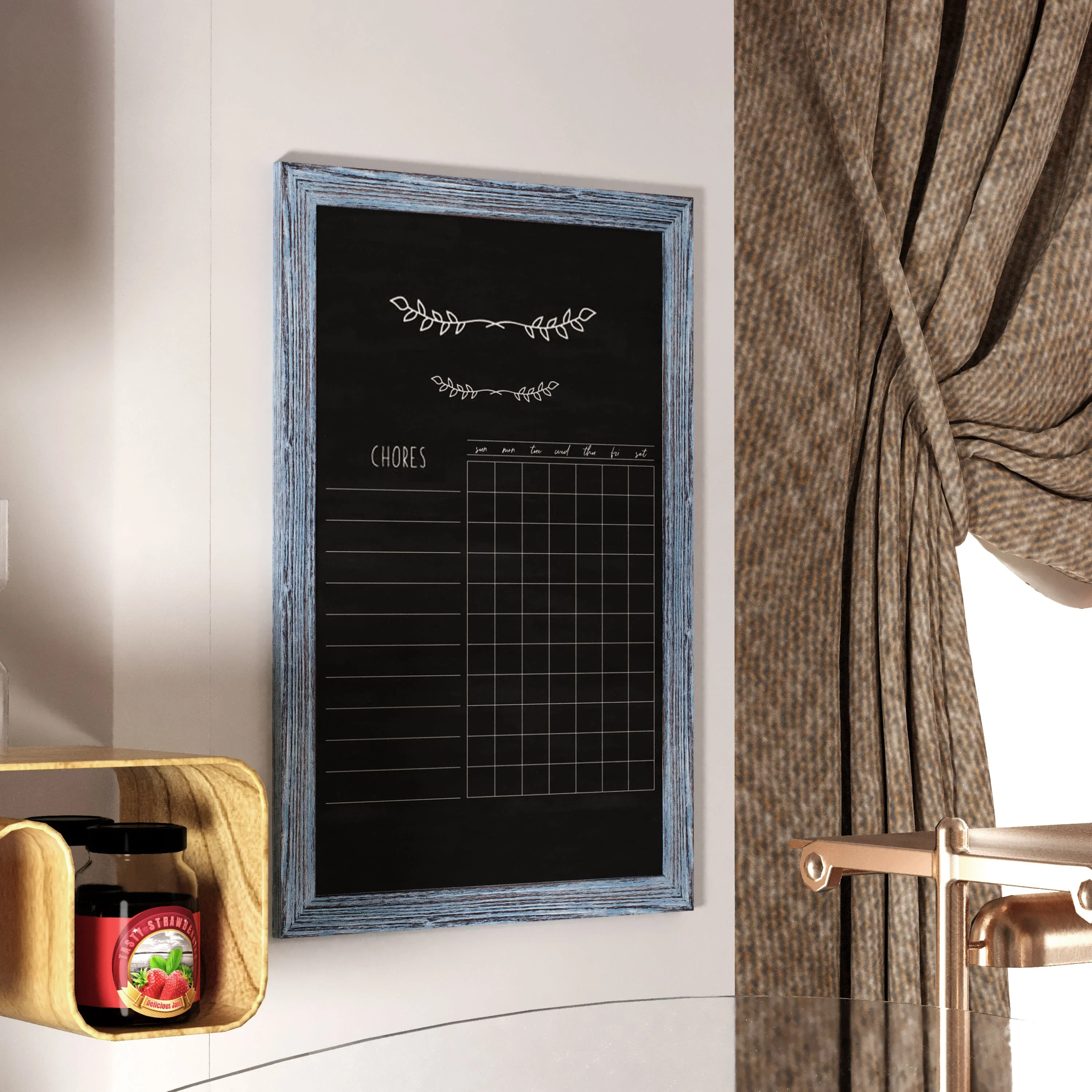Canterbury Wall Mount Magnetic Chalkboard Sign with Eraser, Hanging Wall Chalkboard Memo Board for Home, School, or Business - Image 213