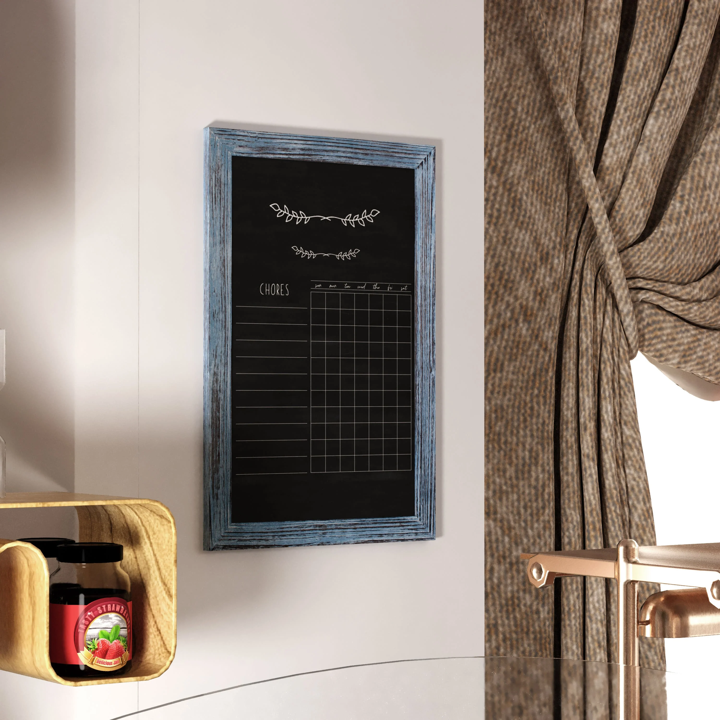 Canterbury Wall Mount Magnetic Chalkboard Sign with Eraser, Hanging Wall Chalkboard Memo Board for Home, School, or Business - Image 42