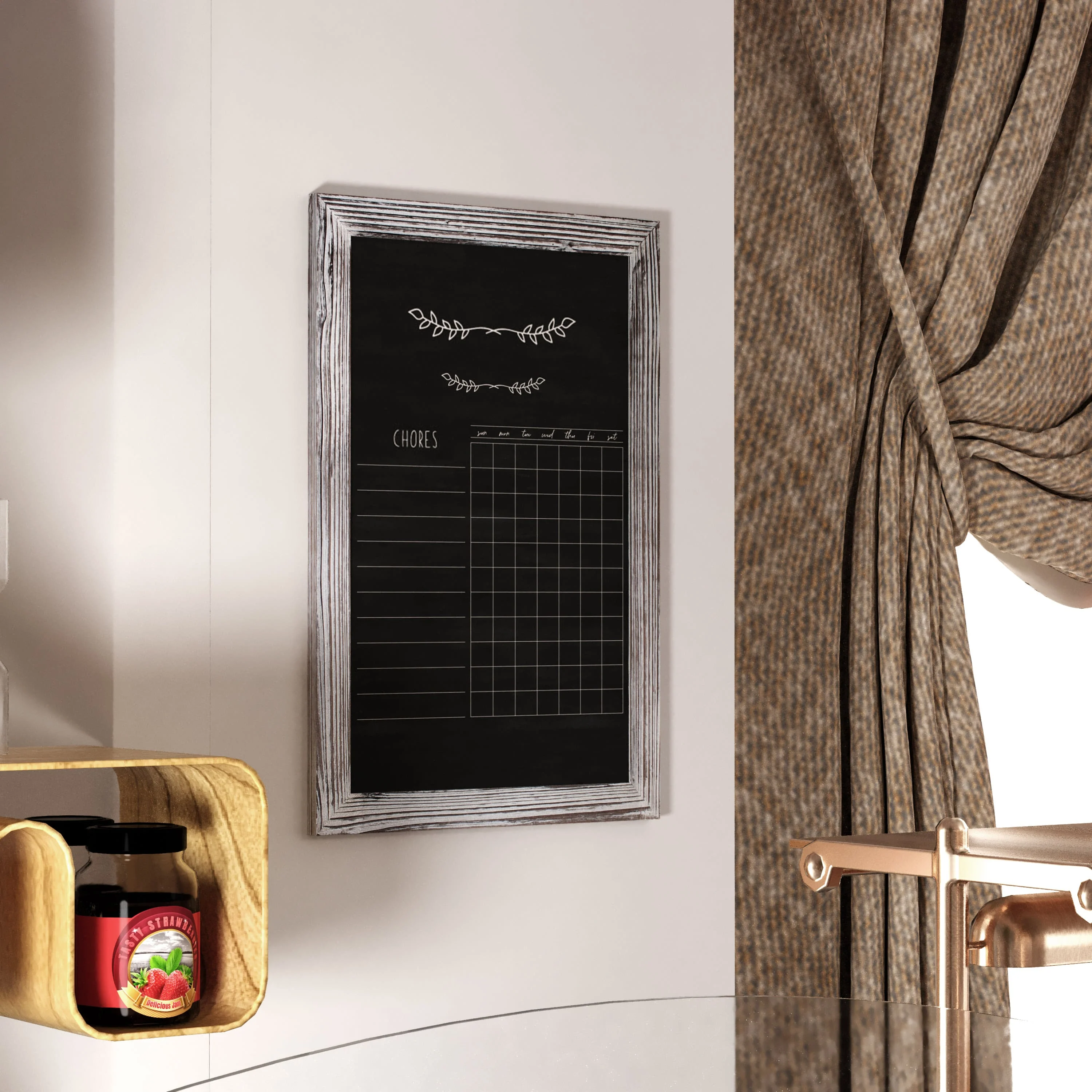 Canterbury Wall Mount Magnetic Chalkboard Sign with Eraser, Hanging Wall Chalkboard Memo Board for Home, School, or Business - Image 6