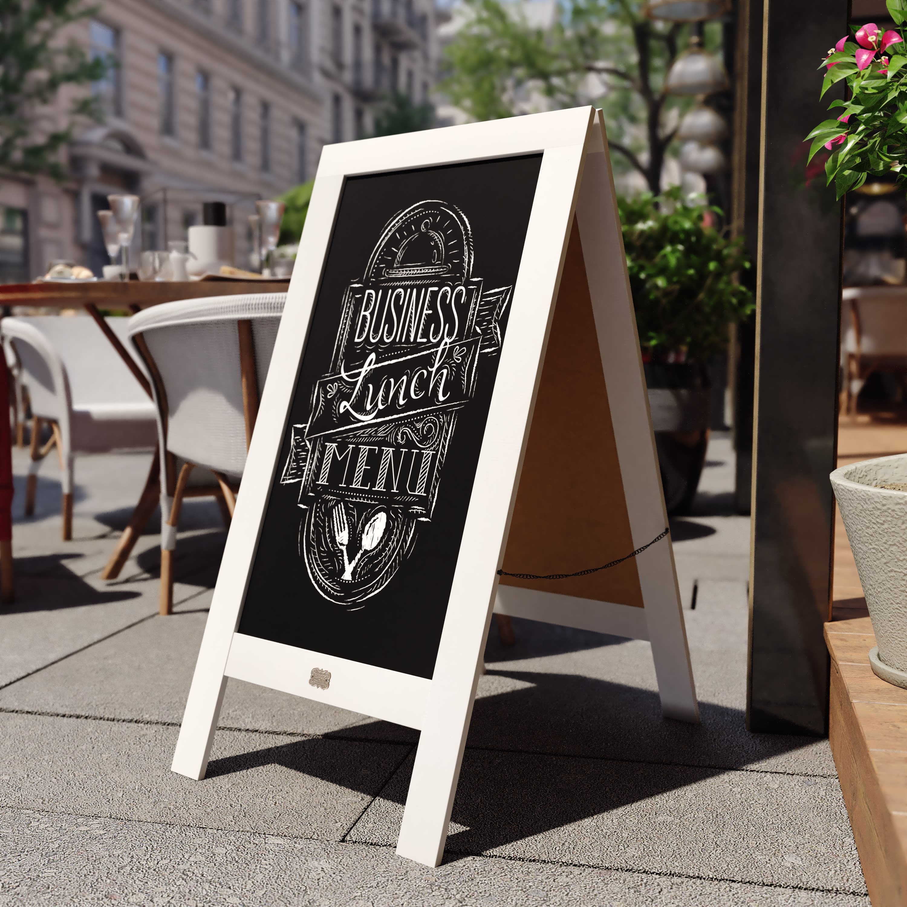 Canterbury Wooden Indoor/Outdoor A-Frame Magnetic Chalkboard Sign Set with 8 Chalk Markers, 10 Stencils, Eraser, and 2 Magnets - Image 49