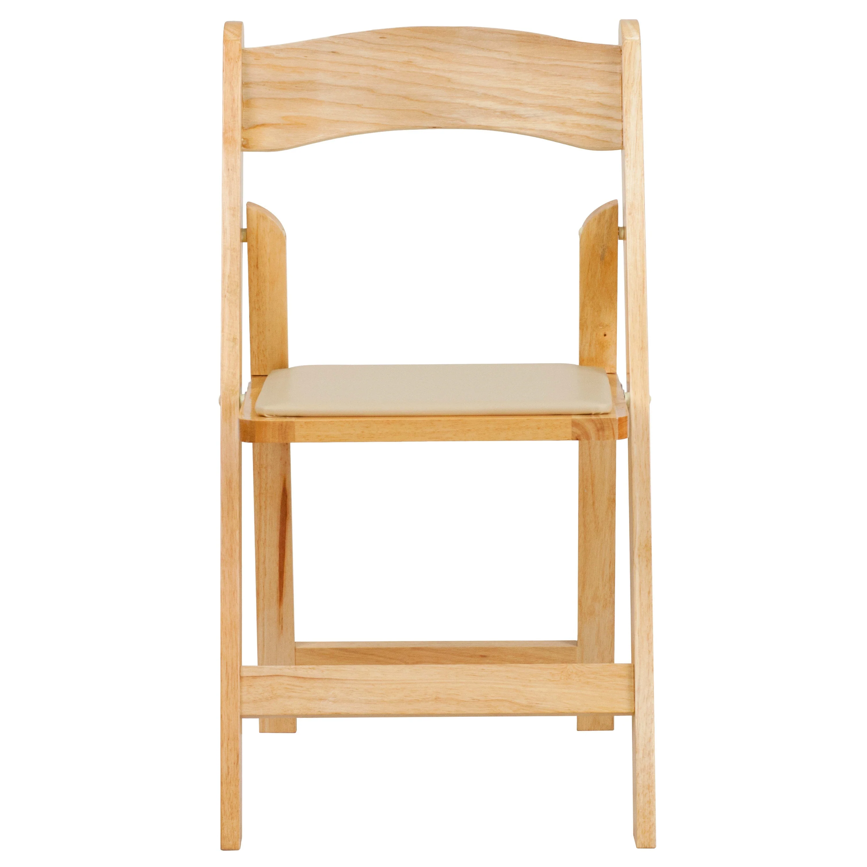HERCULES Series Wood Folding Chair with Vinyl Padded Seat - Image 10