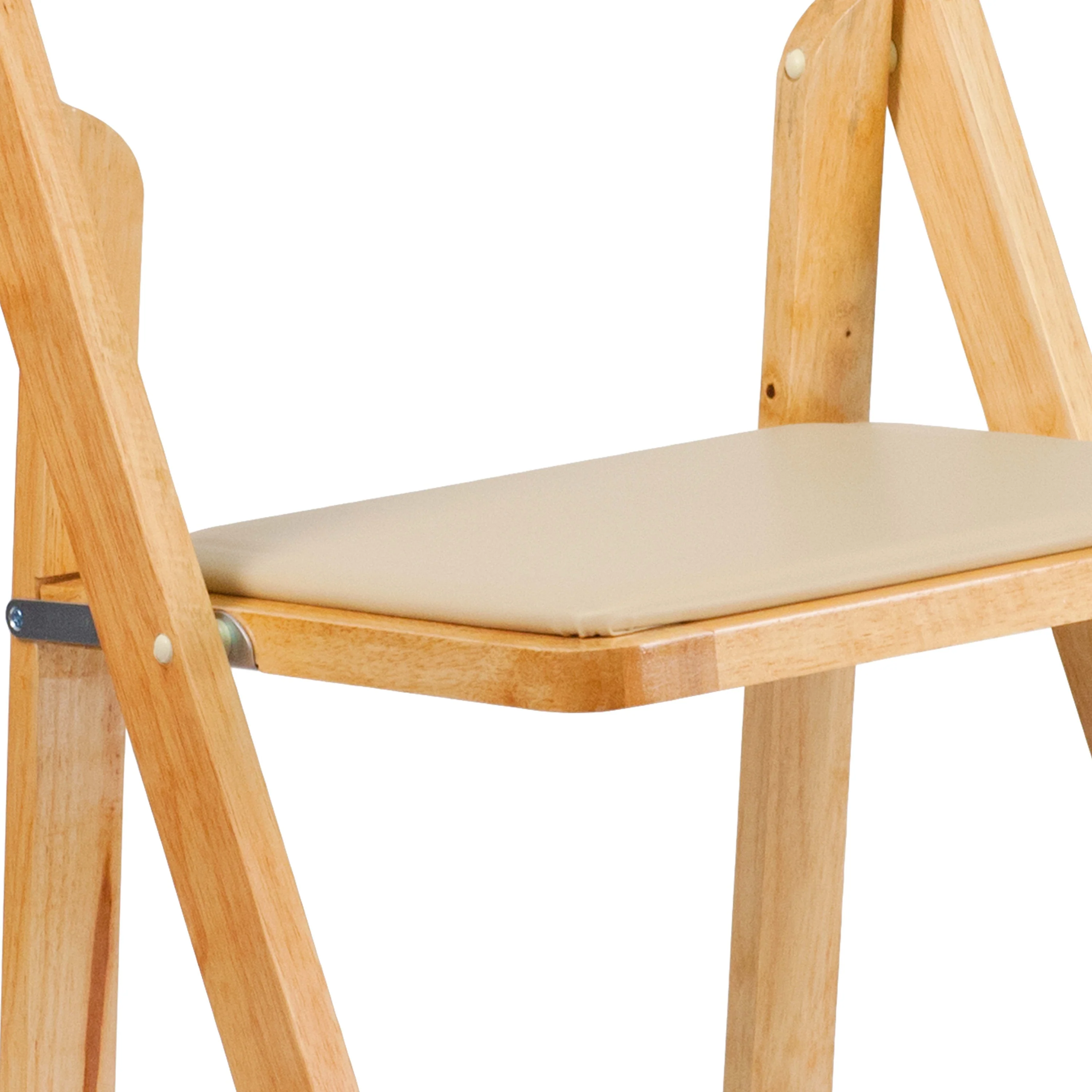 HERCULES Series Wood Folding Chair with Vinyl Padded Seat - Image 11
