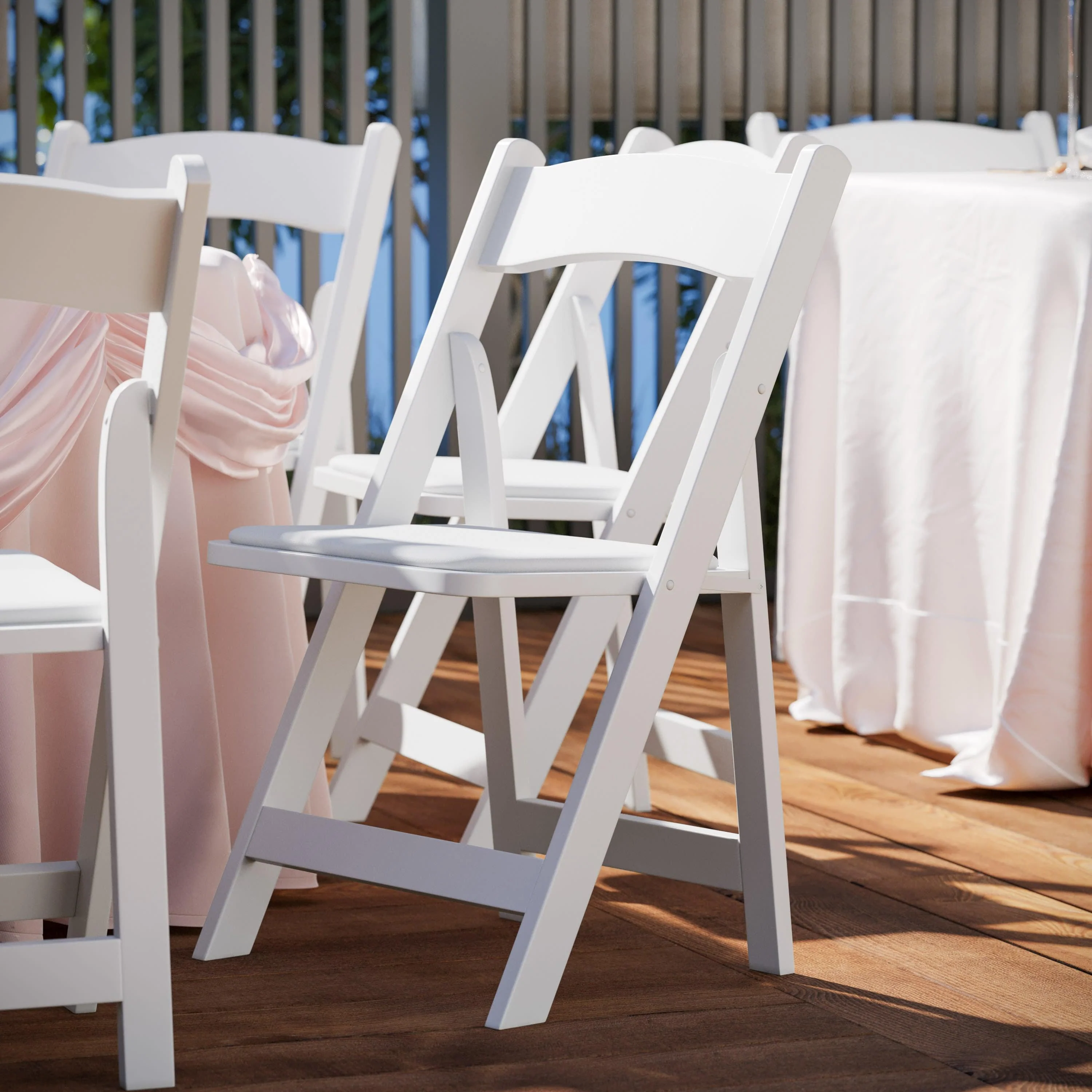 HERCULES Series Wood Folding Chair with Vinyl Padded Seat - Image 14