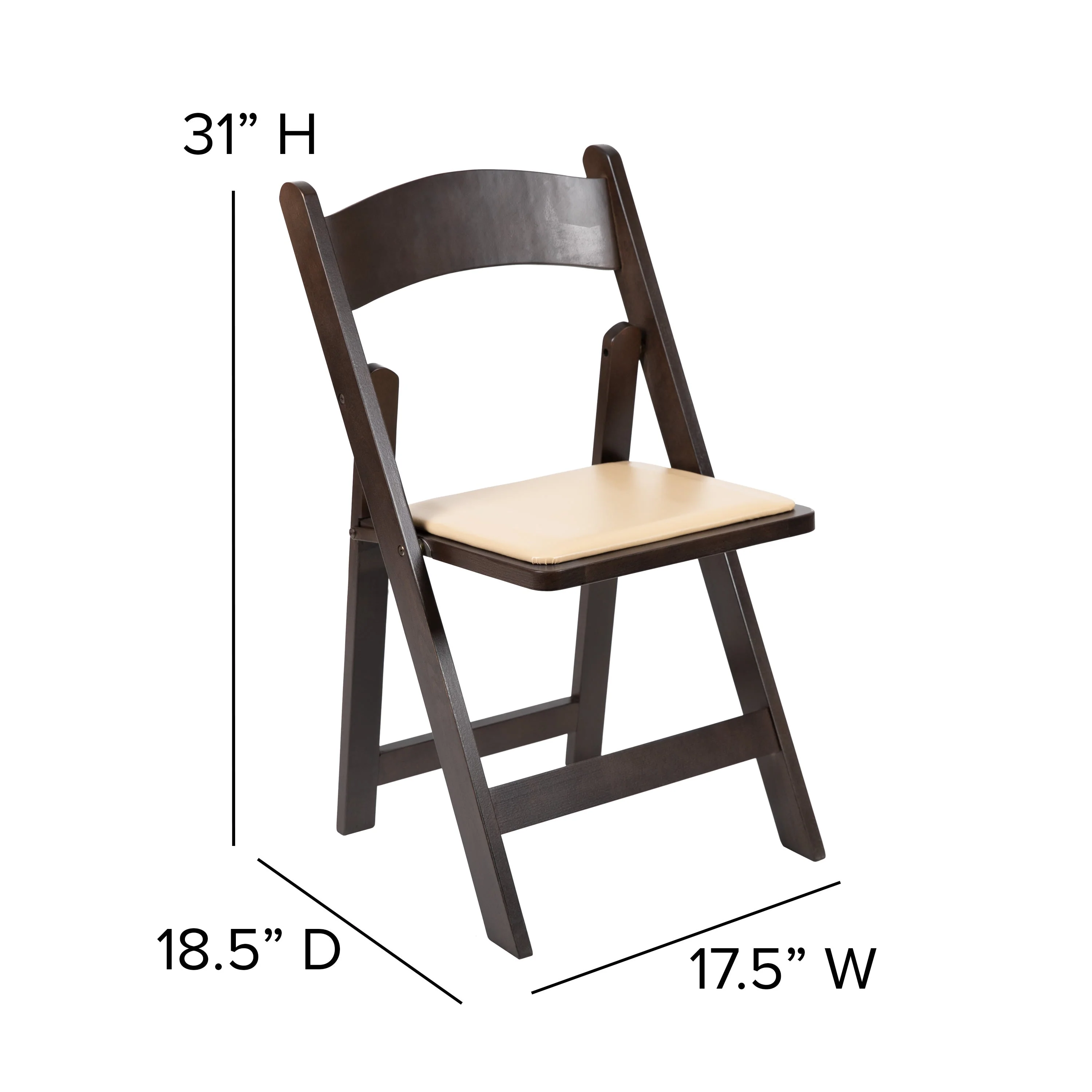 HERCULES Series Wood Folding Chair with Vinyl Padded Seat - Image 30