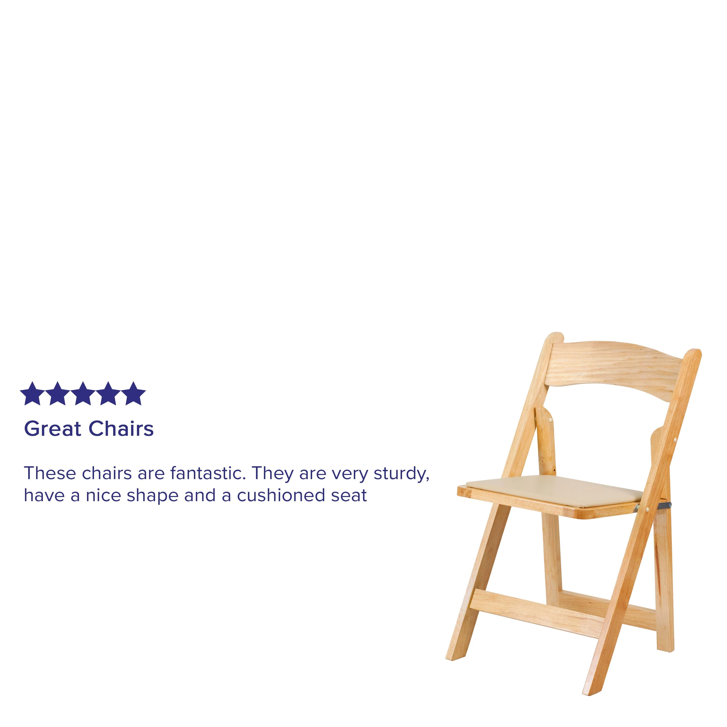 HERCULES Series Wood Folding Chair with Vinyl Padded Seat - Image 4