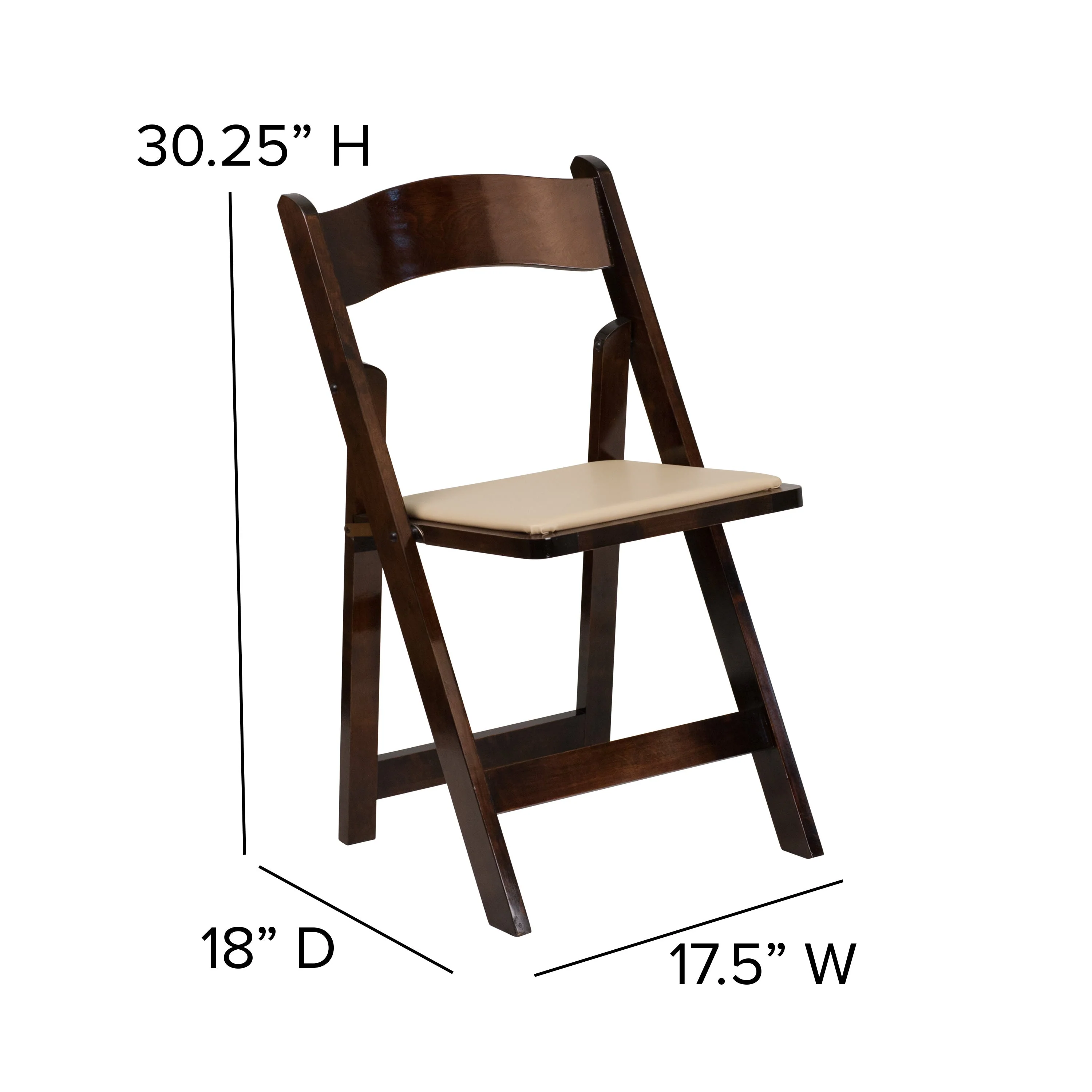 HERCULES Series Wood Folding Chair with Vinyl Padded Seat - Image 44