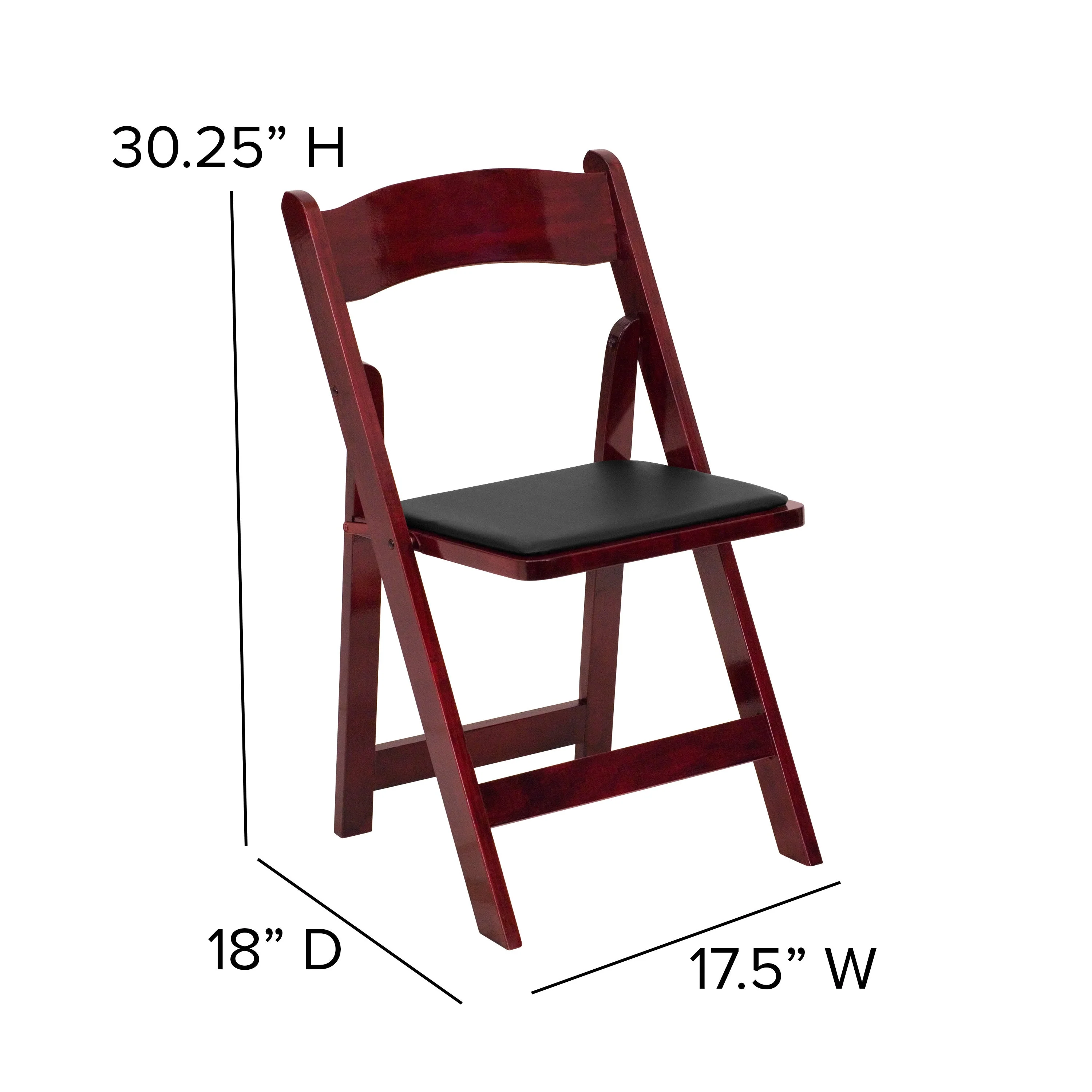 HERCULES Series Wood Folding Chair with Vinyl Padded Seat - Image 56