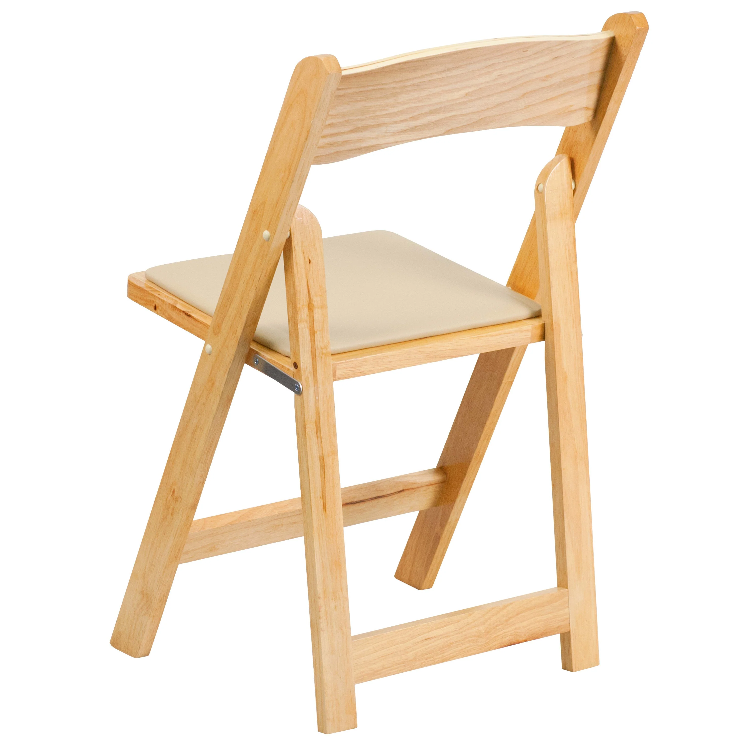 HERCULES Series Wood Folding Chair with Vinyl Padded Seat - Image 7