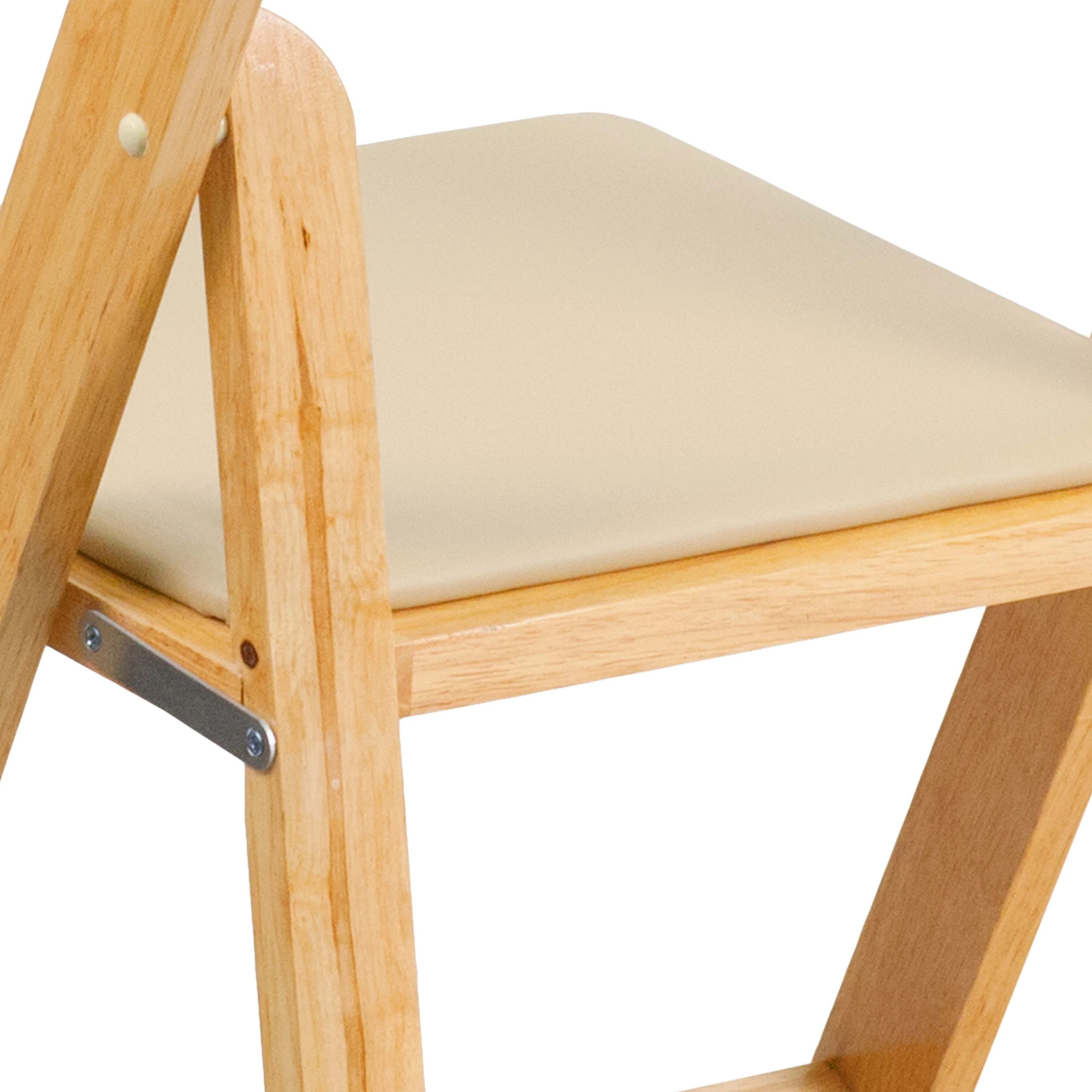 HERCULES Series Wood Folding Chair with Vinyl Padded Seat - Image 8