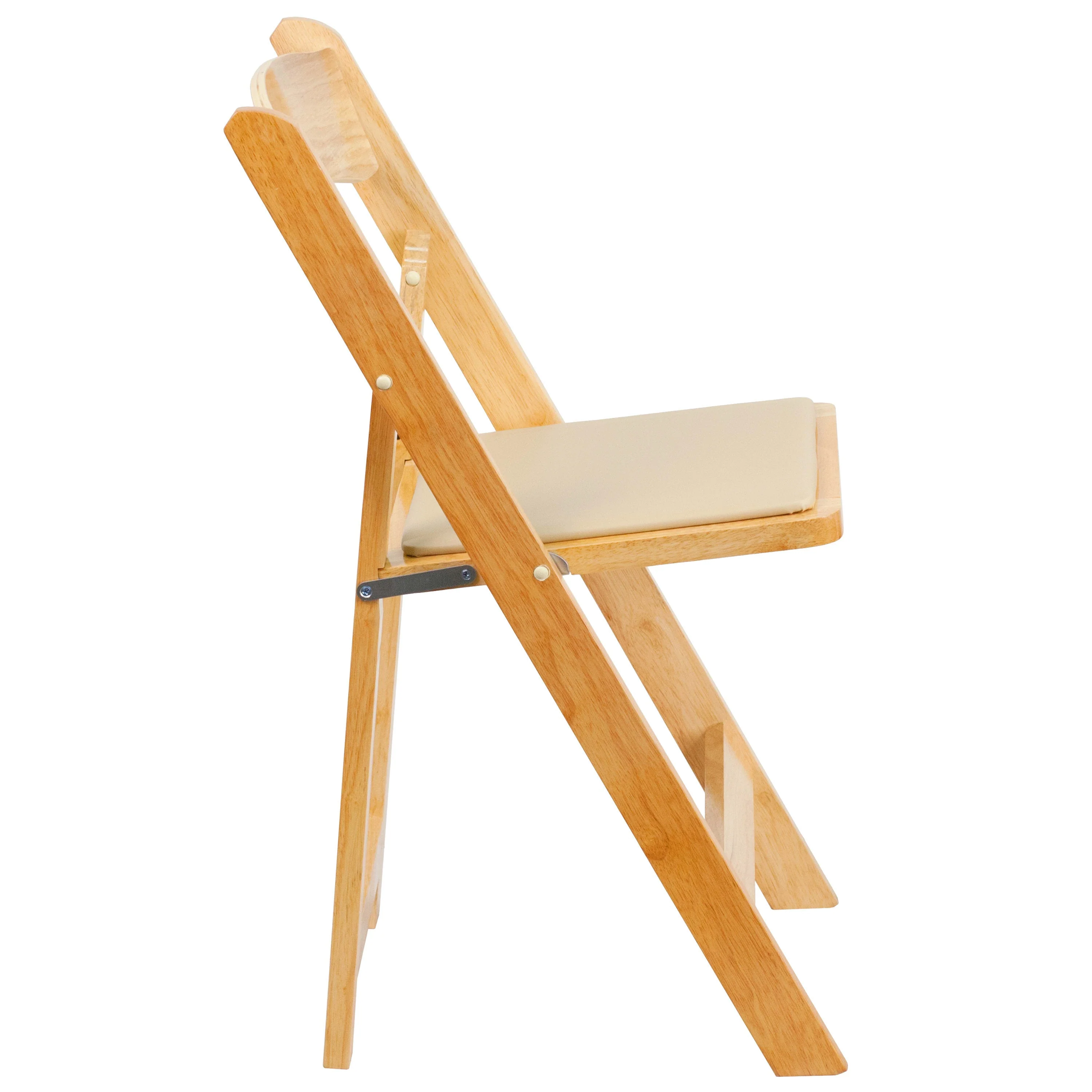 HERCULES Series Wood Folding Chair with Vinyl Padded Seat - Image 9